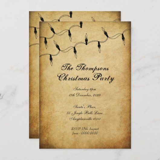  kerstboomkerstbomen feiale lampjes kaart (Voorkant / Achterkant)