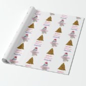 kerstboomkerstboom met kerstmis unicorn Santa Hat  Cadeaupapier (Uitgerold)