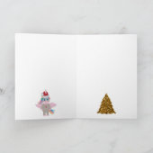 kerstboomkerstboom met kerstmis unicorn Santa Hat  Kaart (Binnen)