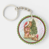 Kerstboomkerstboomkerstboomkoorts voor Beer Sleutelhanger (Voorkant)