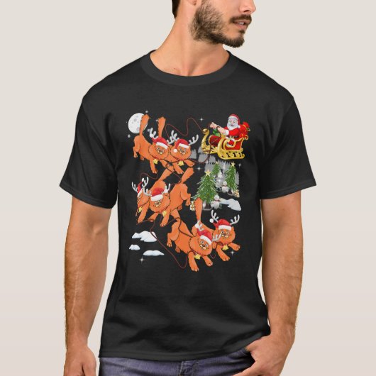 Kerstboomkerstboomkerstmis met rennen rendierentui t-shirt (Voorkant)