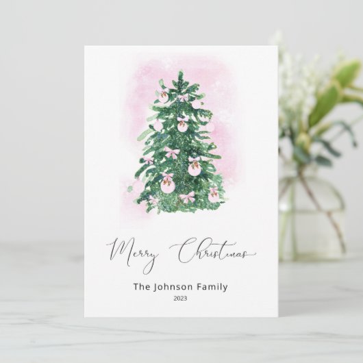 kerstboomkerstfeestkaart kaart (Staand voorkant)