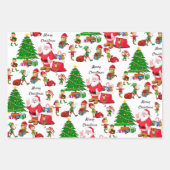 kerstboomkerstkerstbomen - rendieren inpakpapier vel (Voorkant)