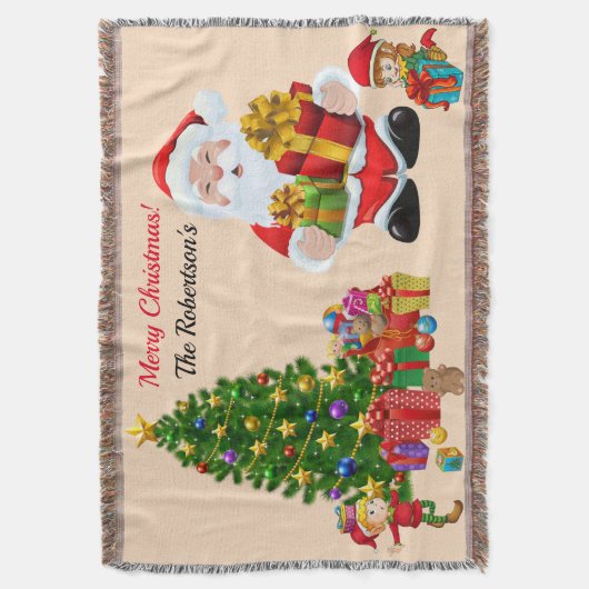 Kerstboomkerstkerstkerstkerstkerstkerstman en Elve Deken (Voorkant Verticaal)