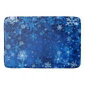 kerstboomkleed/blauw Snowflakes Badmat (Voorkant)