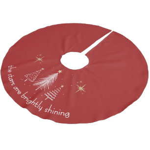 Kerstboomkleed met gouden sterren op rood kerstboom rok