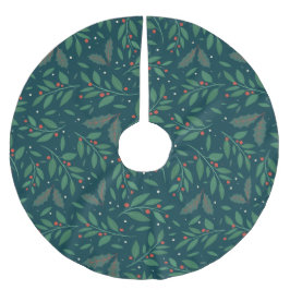 Kerstboomkleed met maretak en hulst kerstboom rok