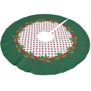 Kerstboomkleed met polka stippen en hulst kerstboom rok