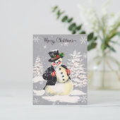  kerstboomkleed met Retro-kerstsnowman Feestdagenkaart (Staand voorkant)
