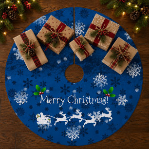 Kerstboomkleed met slee en rendieren van de Blauwe Fleece Kerstboom Rok