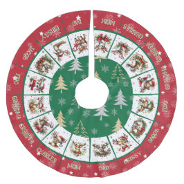 Kerstboomkleed van geborsteld polyester met rendie kerstboom rok