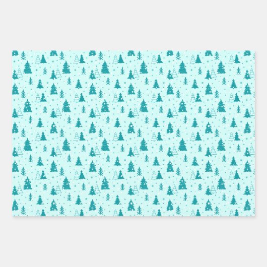 kerstboomklep Baby Blauw Roze Groen elegant Inpakpapier Vel (Voorkant)