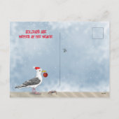 kerstboomklep Foto van Seagull Driftwood Feestdagenkaart (Achterkant)