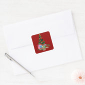 kerstboomklep vierkante sticker (Envelop)