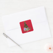 kerstboomklep vierkante sticker (Envelop)