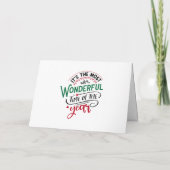 kerstboomkleuren in sneeuwrode groene tekst feestdagen kaart (Achterkant)