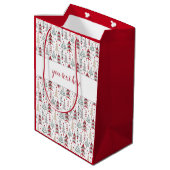 kerstboomkleurige kerstboom medium cadeauzakje (Achterkant Gekanteld)