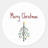 kerstboomkleurige Retro-feestdag Ronde Sticker (Voorkant)