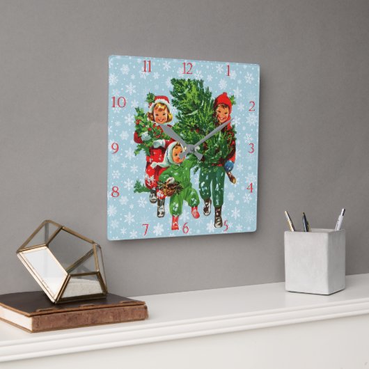 Kerstboomklok ophalen vierkante klok (Kantoor)