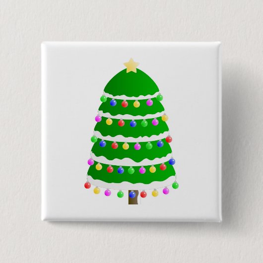 Kerstboomknipkunst Vierkante Button 5,1 Cm (Voorkant)