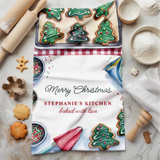 Kerstboomkoek Versieren Gepersonaliseerd Theedoek