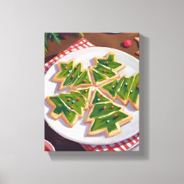 Kerstboomkoekjes Canvas Afdruk