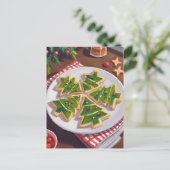 kerstboomkoekjes feestdagenkaart (Staand voorkant)