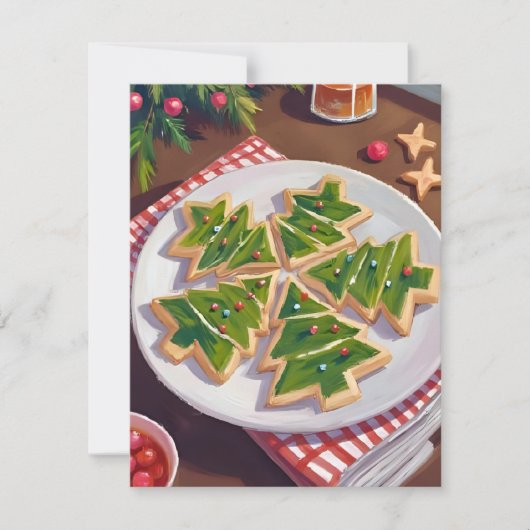kerstboomkoekjes feestdagenkaart (Voorkant)