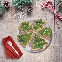 Kerstboomkoekjes Kerstfeest Papieren Bordje