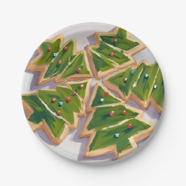 Kerstboomkoekjes Kerstfeest Papieren Bordje