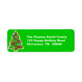 kerstboomkoekjes met terugzendlabel etiket (Voorkant)