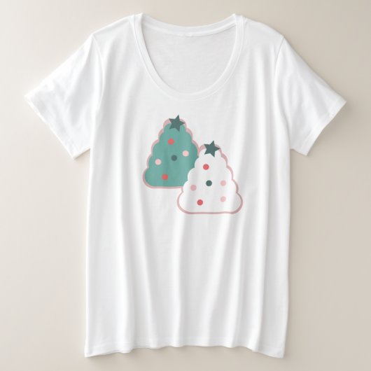 kerstboomkoekjes Stippen Grote Maat T-shirt (Design voorkant)