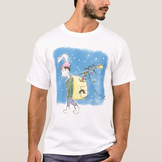 kerstboomkonijn t-shirt (Voorkant)