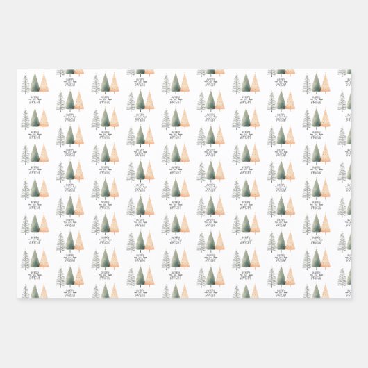 kerstboomkoorts inpakpapier vel (Voorkant)