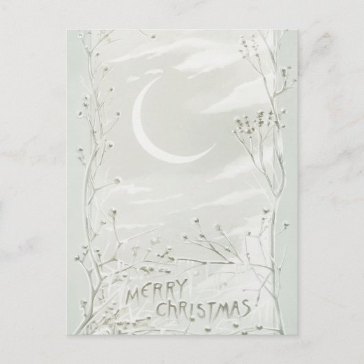  kerstboomkoorts Moon Sky Snow Feestdagenkaart (Voorkant)