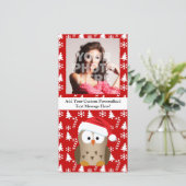 kerstboomkor met Santa Hat Feestdagenkaart (Staand voorkant)