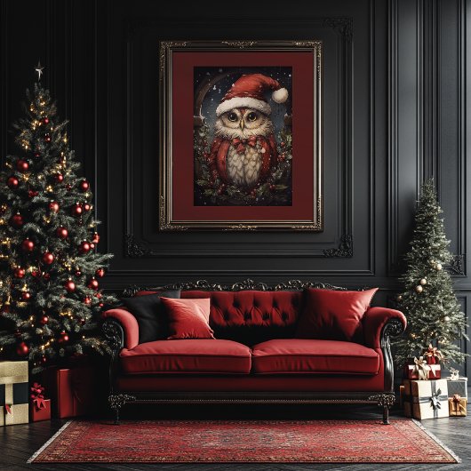 kerstboomkor met Santa Hat Poster