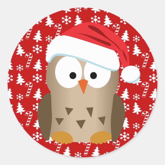 kerstboomkor met Santa Hat Ronde Sticker (Voorkant)