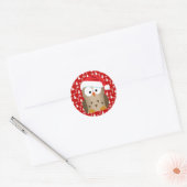 kerstboomkor met Santa Hat Ronde Sticker (Envelop)