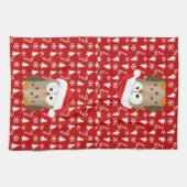 kerstboomkor met Santa Hat Theedoek (Horizontaal)