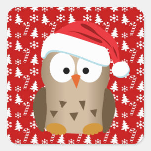 kerstboomkor met Santa Hat Vierkante Sticker