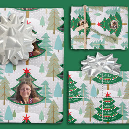 kerstboomkor Woodland Fotopapier — blad met overvu Inpakpapier Vel