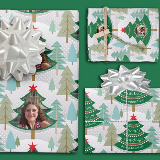 kerstboomkor Woodland Fotopapier — blad met overvu Inpakpapier Vel