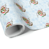 kerstboomkorren cadeaupapier (Rol Hoek)