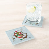 kerstboomkorren glazen onderzetter (Schuin)