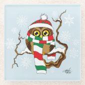 kerstboomkorren glazen onderzetter (Voorkant)