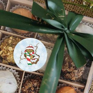kerstboomkorren ronde sticker