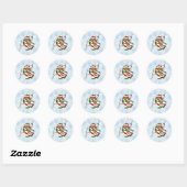 kerstboomkorren ronde sticker (Vel)
