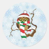 kerstboomkorren ronde sticker (Voorkant)