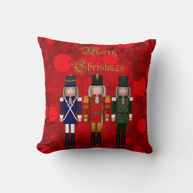 kerstboomkraker Trio-Square Pillow Kussen (Voorkant)